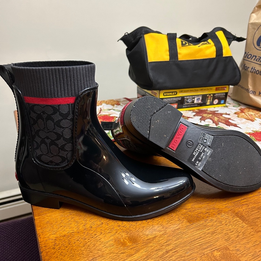 Coach rubber boots